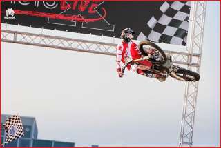 Nick Kouwenberg and Korax on the podium at Milano EICMA SX  